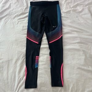 Nike running women’s speed tights black pink blue size XS